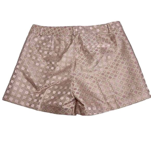 Banana Republic NWT pink metallic geometric print Hampton shorts size 6 - Picture 2 of 16